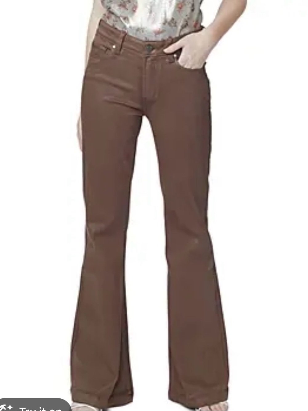 PAIGE Genevieve High-rise Brown Flare Jeans - Women's